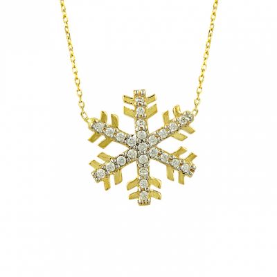 14K Gold Snowflake Necklace - 1
