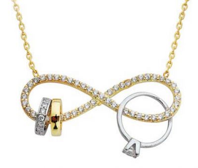 14K Gold Solitaire & Infinity Necklace - 1