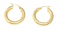 14K Gold Thick Hoop Earrings - 2