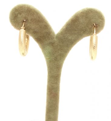 14K Gold Thick Hoop Earrings - 3