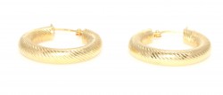 14K Gold Thick Hoop Earrings - 4