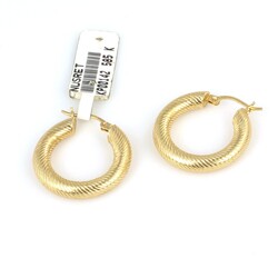 14K Gold Thick Hoop Earrings - 1
