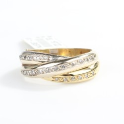 18K Gold Cross Diamond Ring - 0,07 ct - Nusrettaki (1)