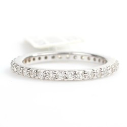 18K Gold Eternity Ring, 0,3 ct Diamond - 4