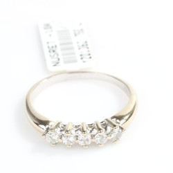 18K Gold Five Yes Engagement Ring - 0,35 ct - 3