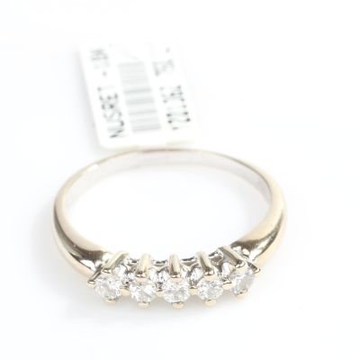 18K Gold Five Yes Engagement Ring - 0,35 ct - 3