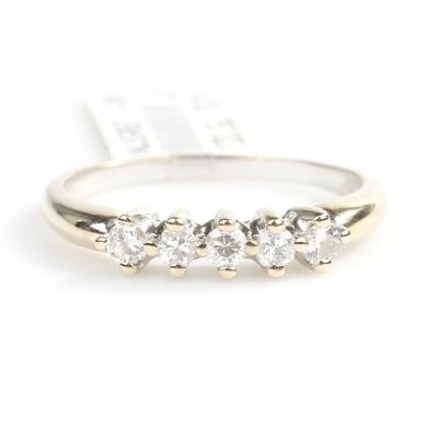 18K Gold Five Yes Engagement Ring - 0,35 ct - 2