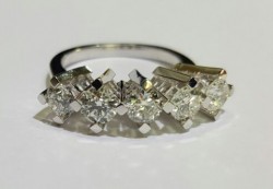 18 Ayar Altın 1,28 ct G VS 5 Taş Yüzük - 3