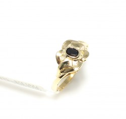 Gold Trend Ring with Sapphire, 18K Gold - Nusrettaki (1)