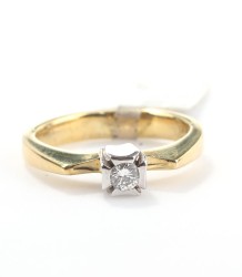 Solitaire Yes Princess Ring, 18K Gold - Nusrettaki (1)