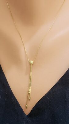 18 Ayar Altın Zarif Y Model Kolye - 3