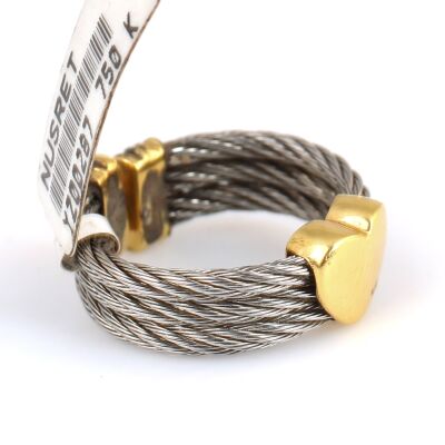 18K Gold & Steel Heart Ring - 2