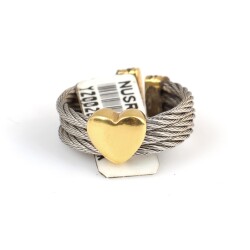 18K Gold & Steel Heart Ring - 3