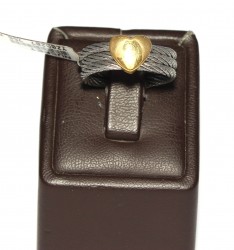 18K Gold & Steel Heart Ring - 5