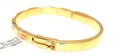 18K Gold Designer Clasp Italian Bangle - 3