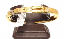 18K Gold Designer Clasp Italian Bangle - 5