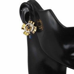 18K Gold Folded Sheet Dangle Earrings - Nusrettaki (1)