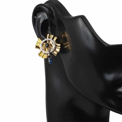 18K Gold Folded Sheet Dangle Earrings - 2