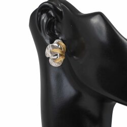18K Gold Long Leaves Model Coating Stud Earrings - Nusrettaki (1)