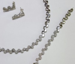 18K Gold Necklace, Earrings, Bracelets Sets with Zircon - 4