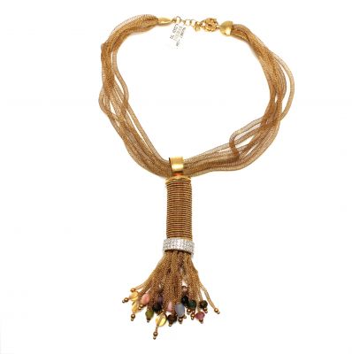 18K Gold Tulle Accordion Necklace - 3