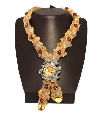 18K Gold Tulle Daisy Necklace - 3