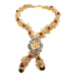 18K Gold Tulle Daisy Necklace - Nusrettaki