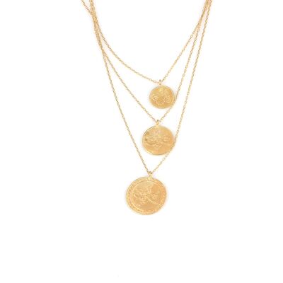 22 Ayar Altın 3 Sıralı Paralı Kolye - 2