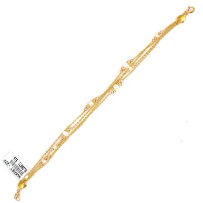 22 Ayar Altın 4 Sıra İnci Taşlı Bileklik - 2