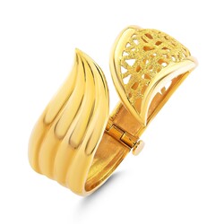 22 Ayar Altın Ajurlu Lale Model Bilezik - Thumbnail