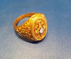 22 Ayar Altın Antik Tasarım Erkek Yüzüğü - Thumbnail
