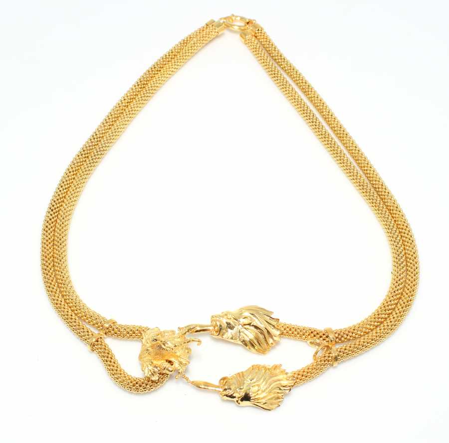 22 Ayar Altın Aslan Ve Geyik Modeli Kolye NUSRETTAKI