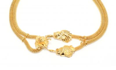 22 Ayar Altın Aslan Ve Geyik Modeli Kolye - 2