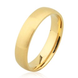 22K Gold Engagement Ring yellow color 5mm Matt Yellow - Nusrettaki