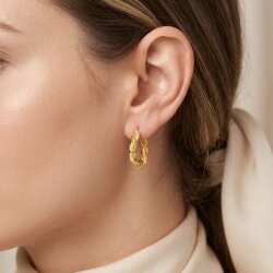 22 Ayar Altın Burgu Model Halka Küpe - Nusrettaki