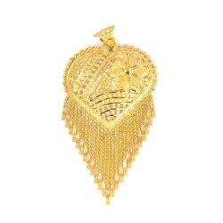 22 Ayar Altın Burgu Telli Papatya Kalp Hint Kolye Ucu - Nusrettaki