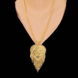 22 Ayar Altın Burgu Telli Papatya Kalp Hint Kolye Ucu - Nusrettaki (1)