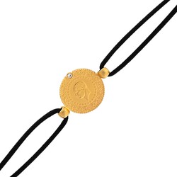 22K Gold Coin Cord Bracelet - Nusrettaki (1)