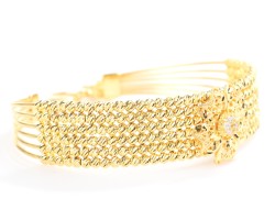 22K Gold Dorica Beads Flower Design Bracelet - 3