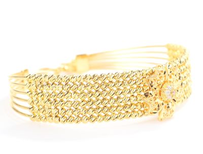22K Gold Dorica Beads Flower Design Bracelet - 3
