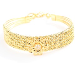 22K Gold Dorica Beads Flower Design Bracelet - 4