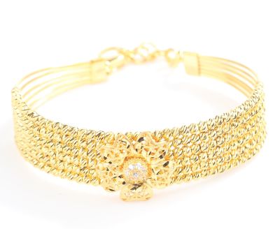 22K Gold Dorica Beads Flower Design Bracelet - 4