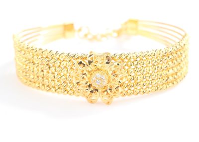 22K Gold Dorica Beads Flower Design Bracelet - 5