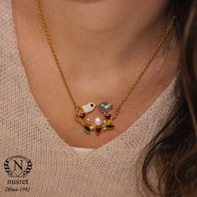 22 Ayar Altın Çift Kuşlu Kolye - 5