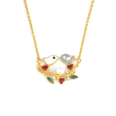 22 Ayar Altın Çift Kuşlu Kolye - 3