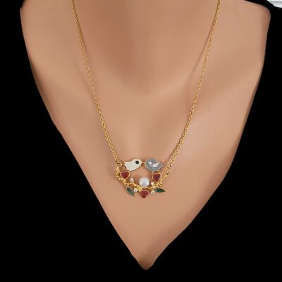 22 Ayar Altın Çift Kuşlu Kolye - 1