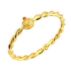 22 Ayar Altın Çift Tel İnce Burgu Telkari Kaşlı Burma Bilezik - Nusrettaki