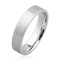 Nusrettaki - 22K Gold Engagement Ring White color 5mm Flat Matt White