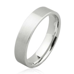 Nusrettaki - 22K Gold Engagement Ring White color Flat Matt White 5 mm