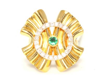 22K Gold Crown Cap Designer Ring - 1